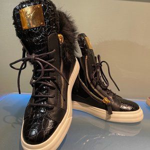 Giuseppe Zanotti Embossed High Top Sneakers 7.5